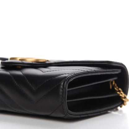 Gucci Calfskin Matelasse GG Marmont Chain Wallet Black 7 of 10