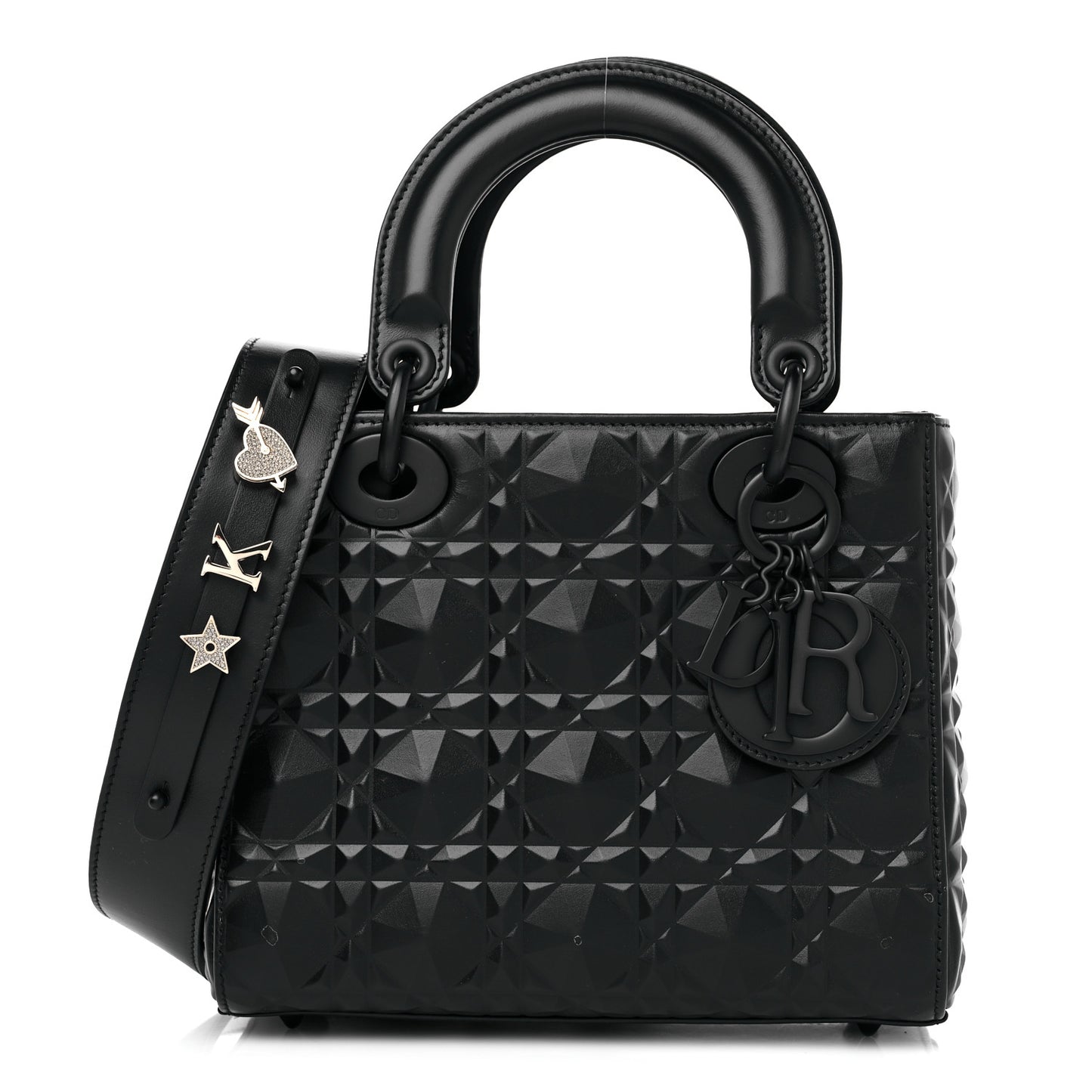 Calfskin Cannage Diamond Small My ABCDior Lady Dior Black