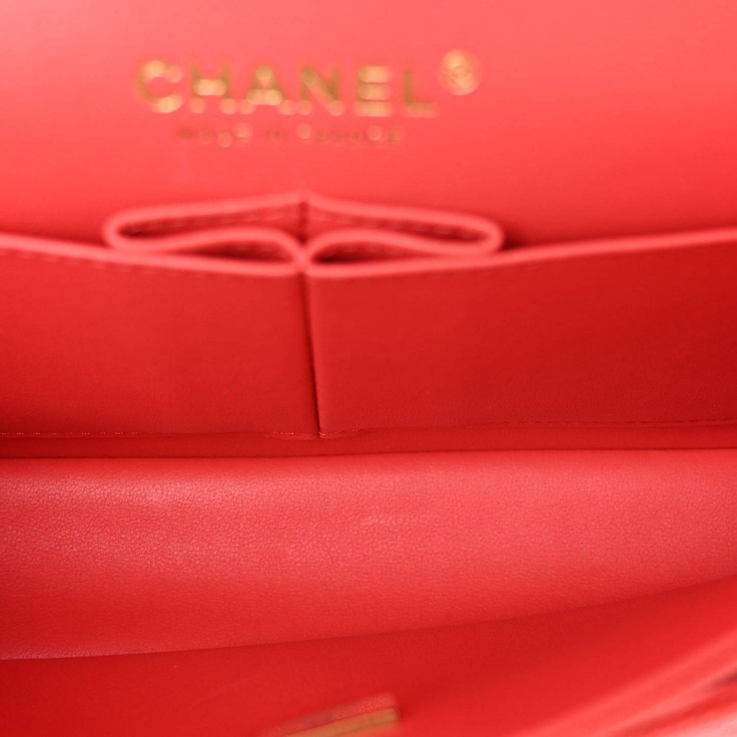 Caviar Quilted Small Double Flap Red Red