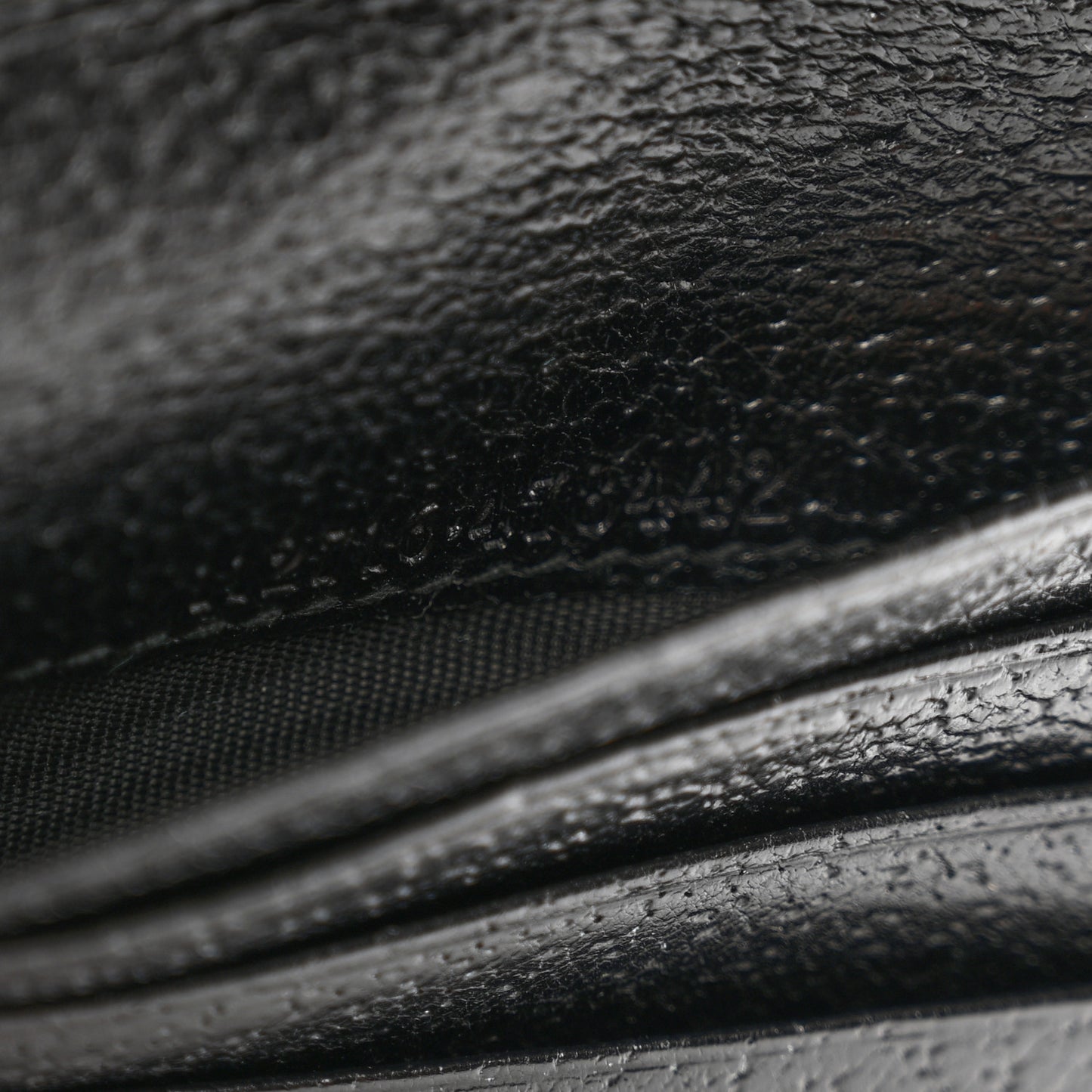 Monogram Textured Calfskin Metal Bar French Flap Wallet Black