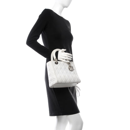 Christian Dior Lambskin Cannage Medium Lady Dior White 3 of 15