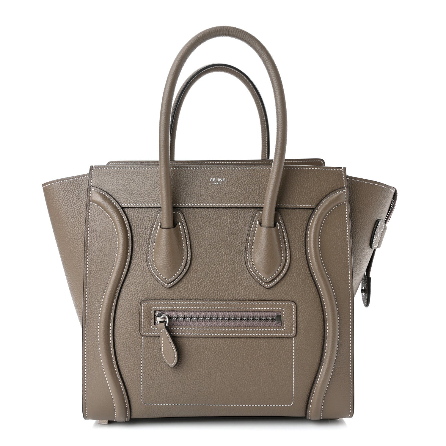 Celine Drummed Calfskin Micro Luggage Souris 1 of 11