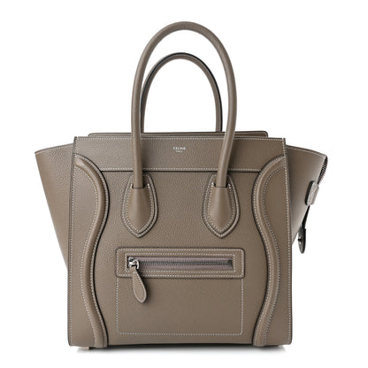 Celine Drummed Calfskin Micro Luggage Souris 1 of 11