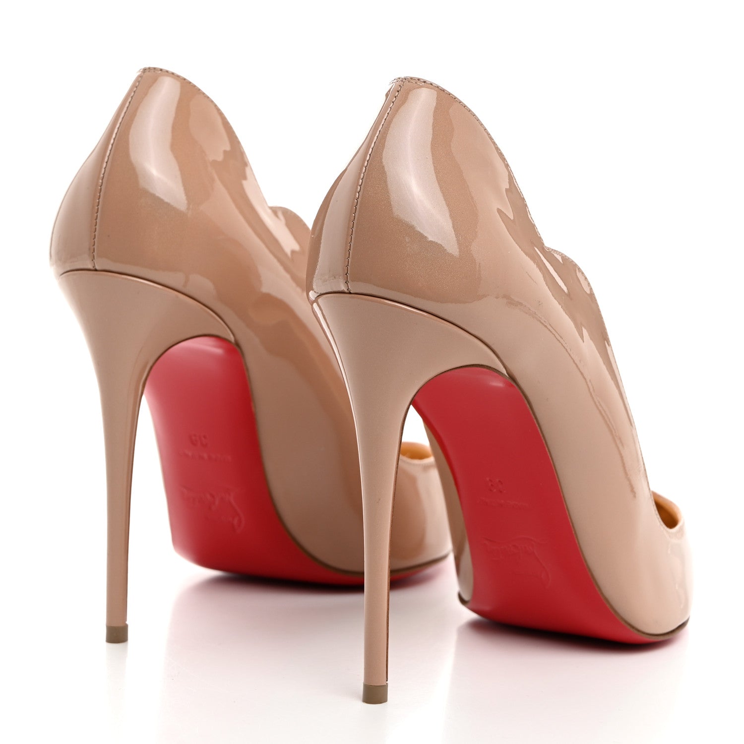 Christian Louboutin Metallic Patent Psychic Hot Chick 100 Pumps 39 Platine 4 of 7