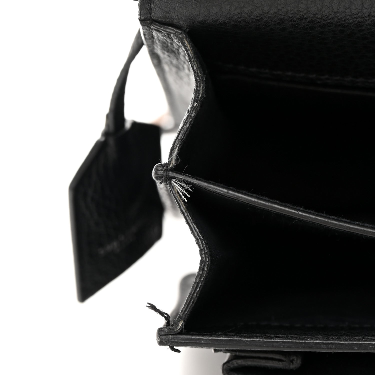 Saint Laurent Grained Calfskin Medium Monogram Sunset Satchel Black 15 of 21