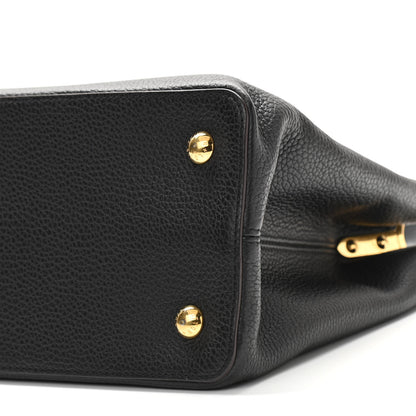 Louis Vuitton Taurillon Capucines MM Cobalt Fuchsia 9 of 11