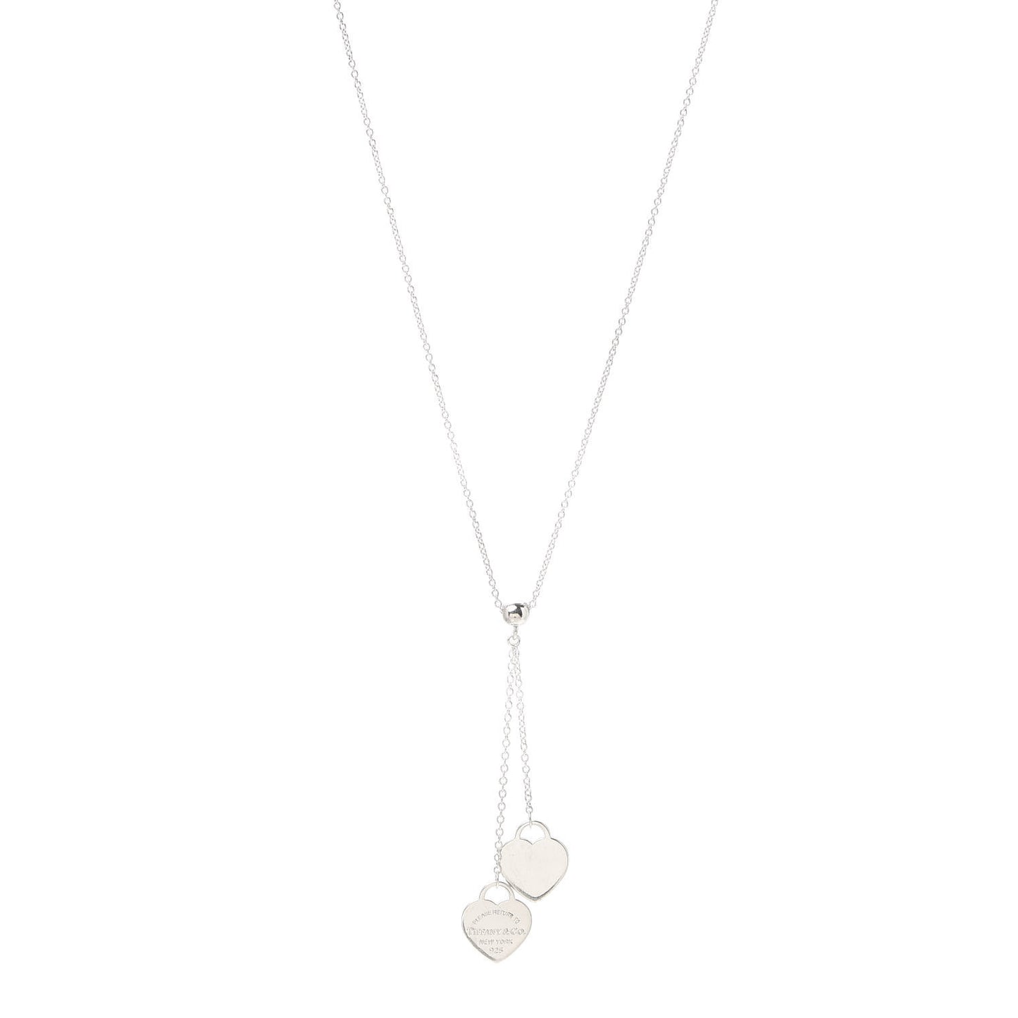 Sterling Silver Return to Tiffany Double Heart Drop Necklace