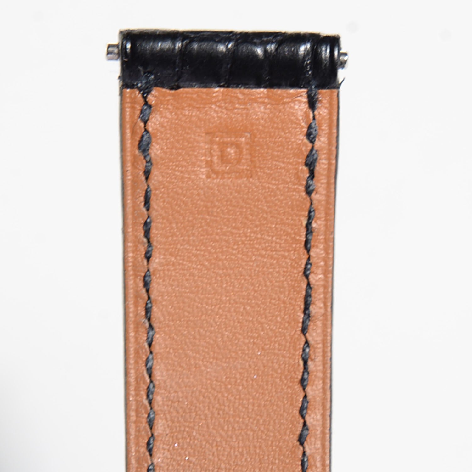 Hermes Shiny Porosus Crocodile 26mm SS Belt Quartz Watch Noir and Rouge Vif 9 of 13
