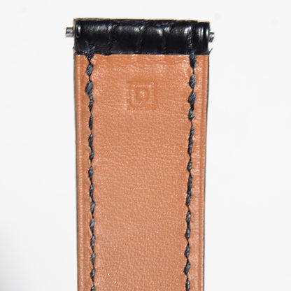 Hermes Shiny Porosus Crocodile 26mm SS Belt Quartz Watch Noir and Rouge Vif 9 of 13