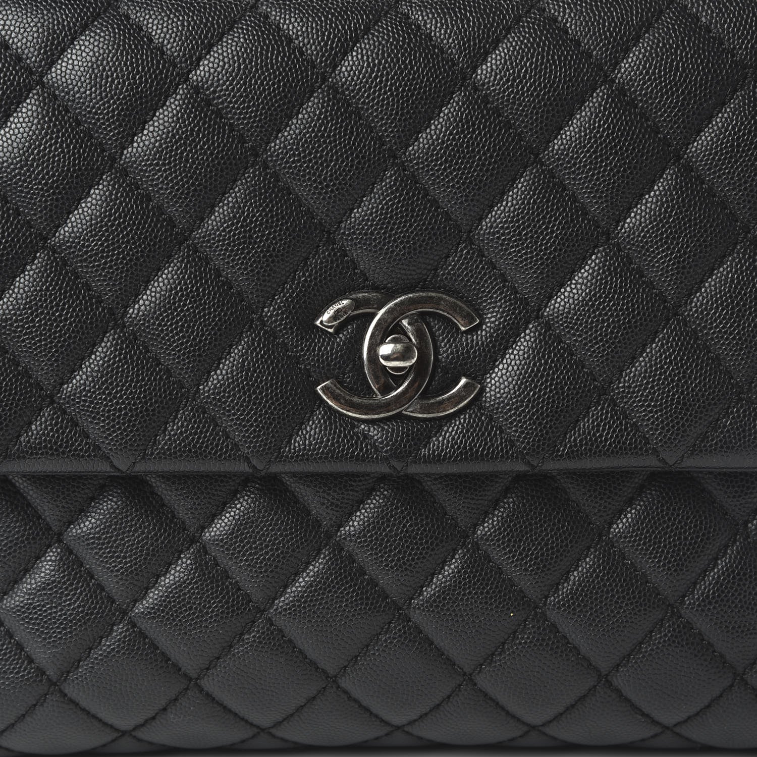 Chanel Caviar Quilted Medium Coco Handle Flap Black 10 of 11