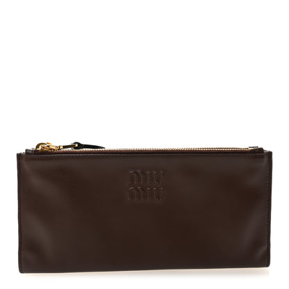 Miu Miu Nappa Aviator Soft Long Wallet Briarwood 1 of 8
