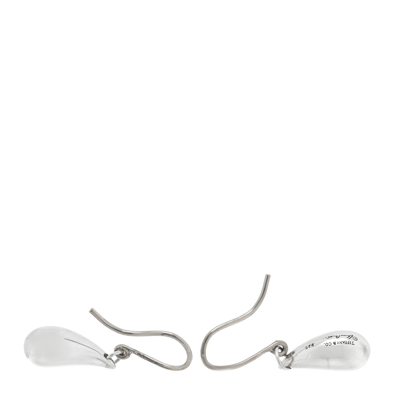 Tiffany Sterling Silver Elsa Peretti Teardrop Earrings 3 of 5