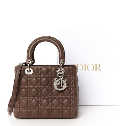 Christian Dior Lambskin Cannage Medium Lady Dior Brown 11 of 11