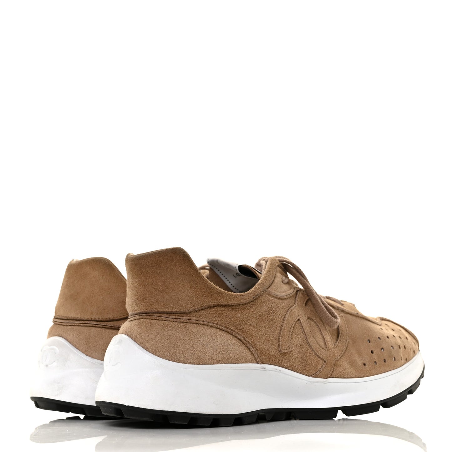 Suede Goatskin CC Sneakers 40.5 Dark Beige
