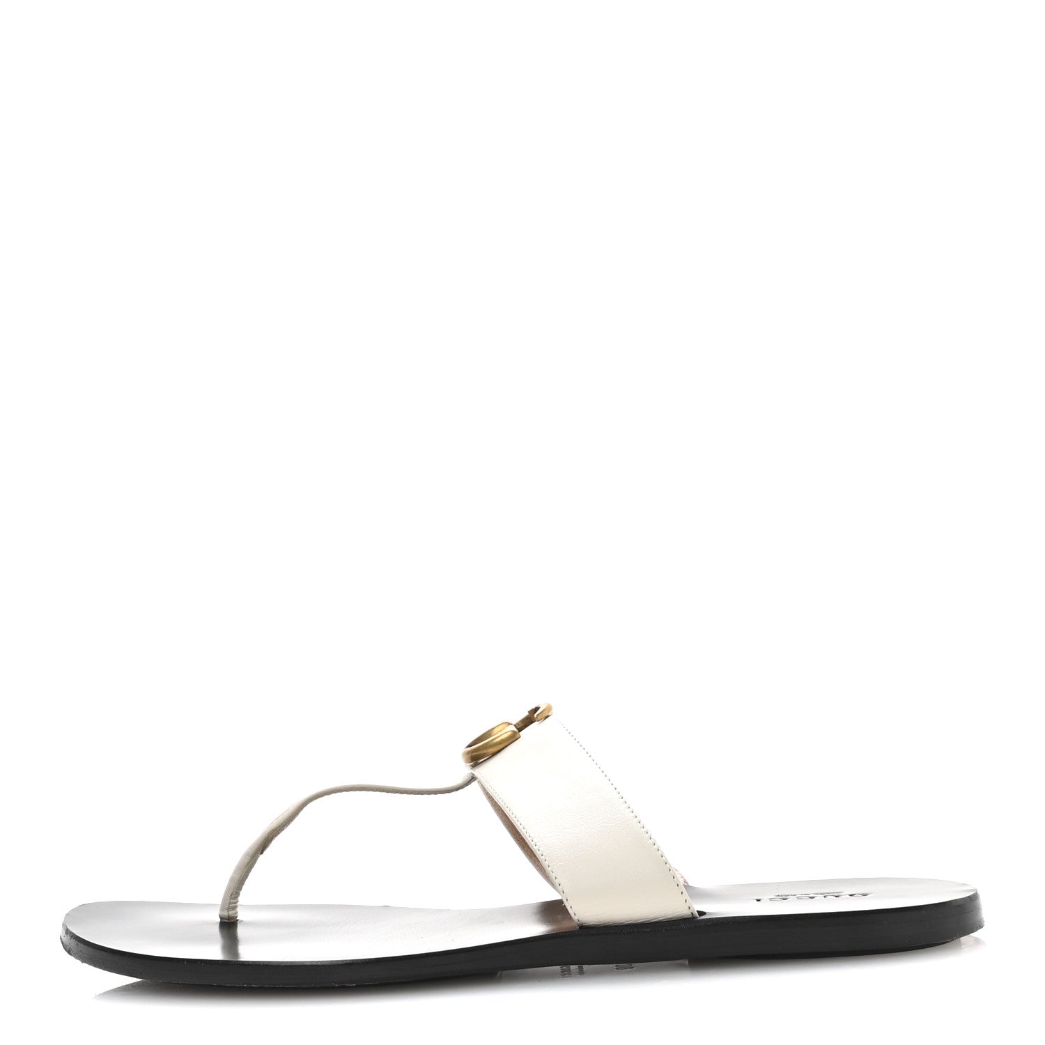 Gucci Calfskin GG Marmont Thong Sandals 39 Mystic White 1 of 8