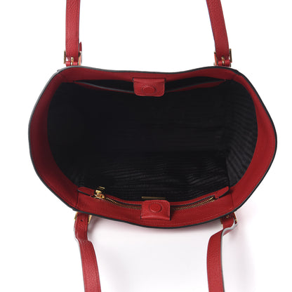 Prada Vitello Daino Shopping Tote Rosso 5 of 11