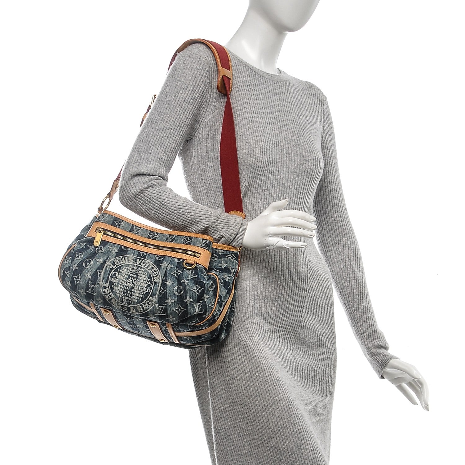 Louis Vuitton Denim Raye Porte Epaule MM 2 of 10