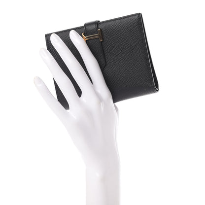 Hermes Epsom Bearn Compact Wallet Black 2 of 9