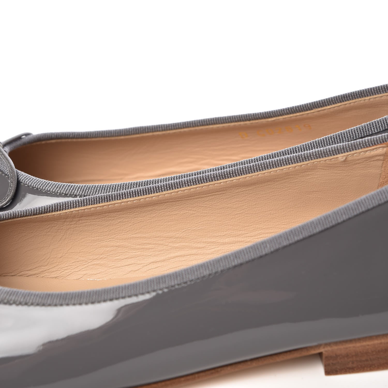 Chanel Patent Calfskin CC Cap Toe Ballerina Flats 39.5 Dark Grey 11 of 12