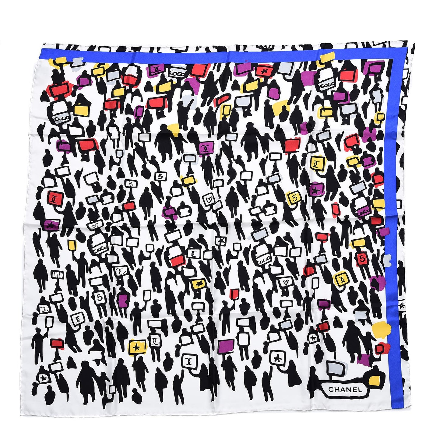 Silk CC Demonstrate Scarf White Black