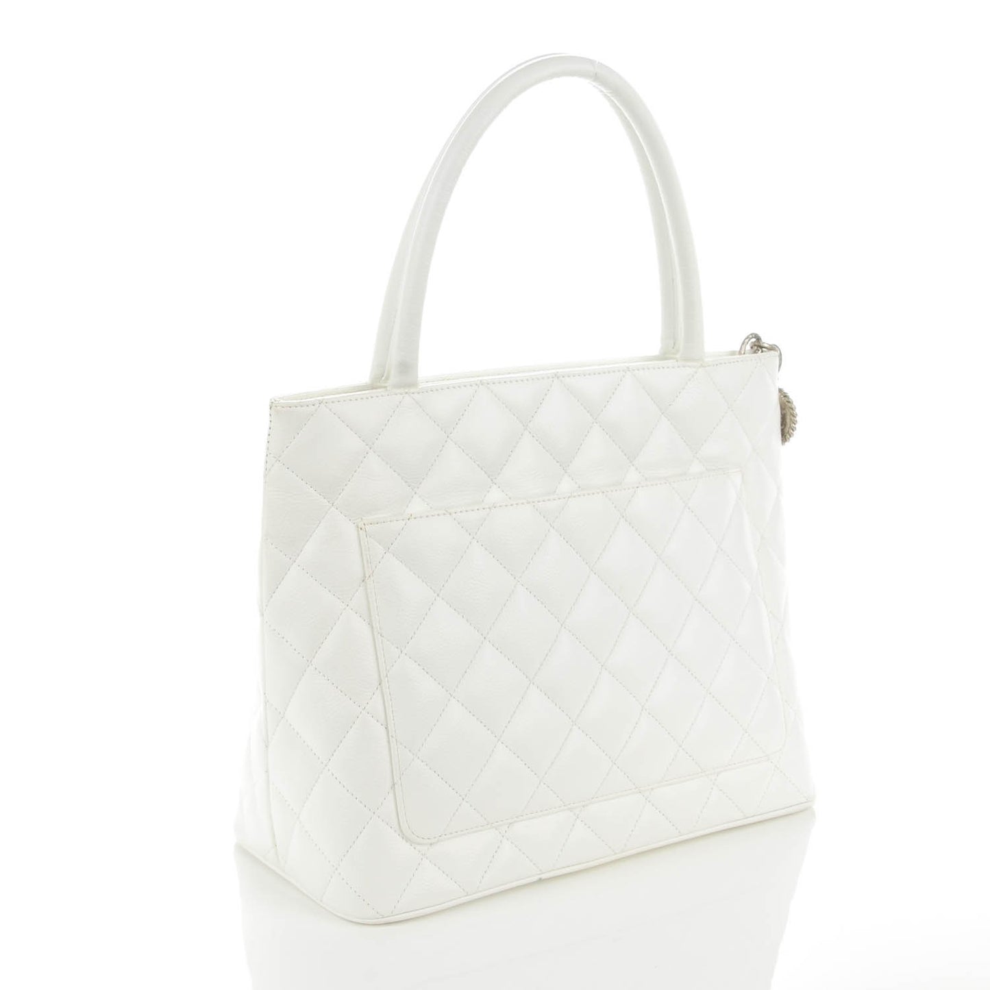Caviar Quilted Medallion Tote White