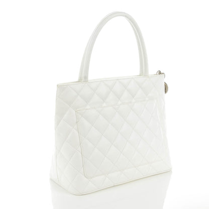 Chanel Caviar Quilted Medallion Tote White 3 of 7