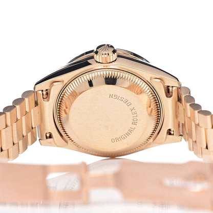 Rolex 18K Yellow Gold Diamond Ruby 26mm Oyster Perpetual Datejust President Watch Champagne 69198 5 of 7