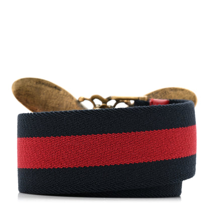 Gucci Web Queen Margaret Bee Belt 80 32 Red Navy 2 of 4