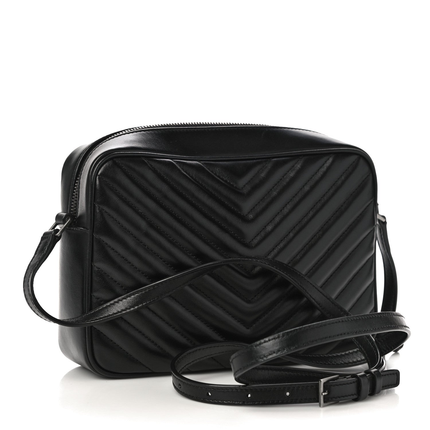 Saint Laurent Calfskin Matelasse Monogram Lou Camera Bag Black 3 of 10