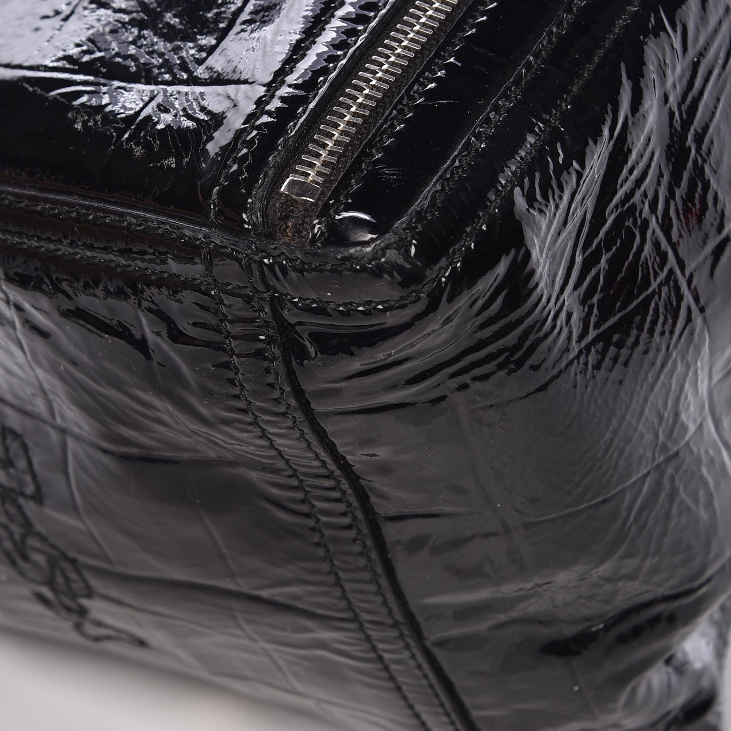 Saint Laurent Patent Crocodile Embossed Small Downtown Tote Black 8 of 11