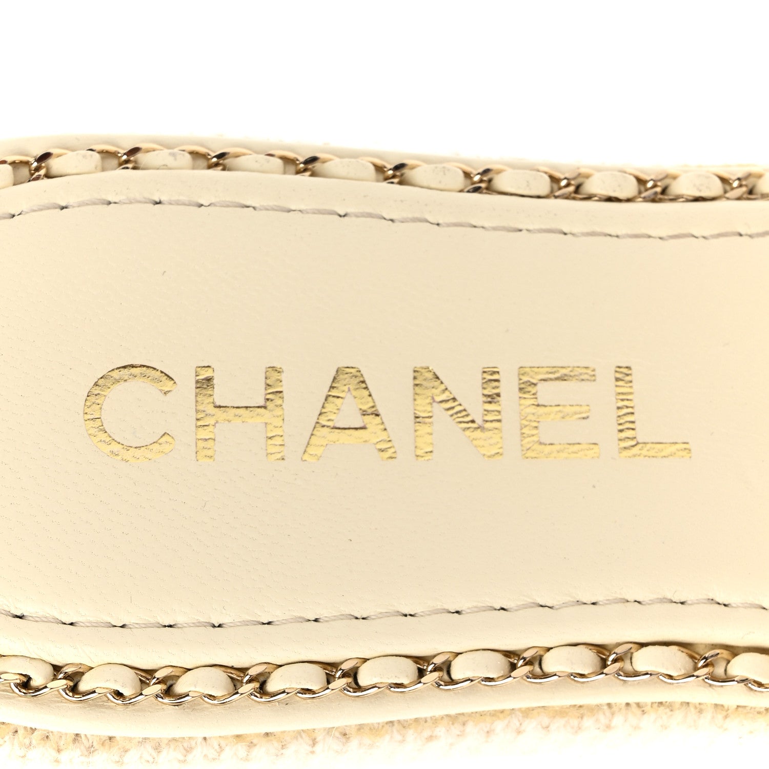 Chanel Wool Alpaca Chain CC Slide Sandals  39 Ivory 8 of 10