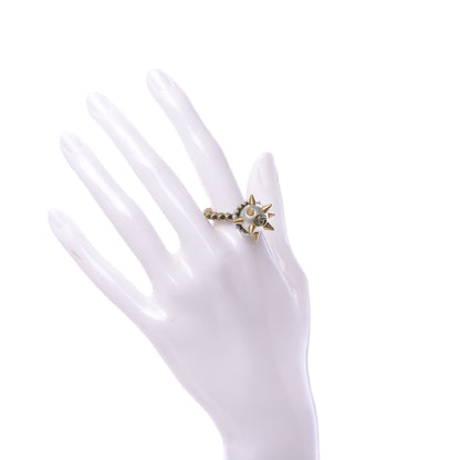 Gucci Metal Pearl Studded Ring M Aged Gold 2 of 8