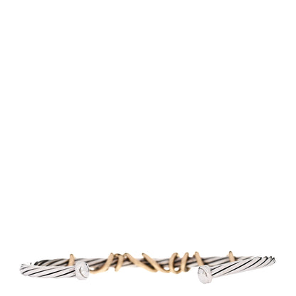 David Yurman Sterling Silver 14K Yellow Gold DY Whispers Mom Bracelet 3 of 4