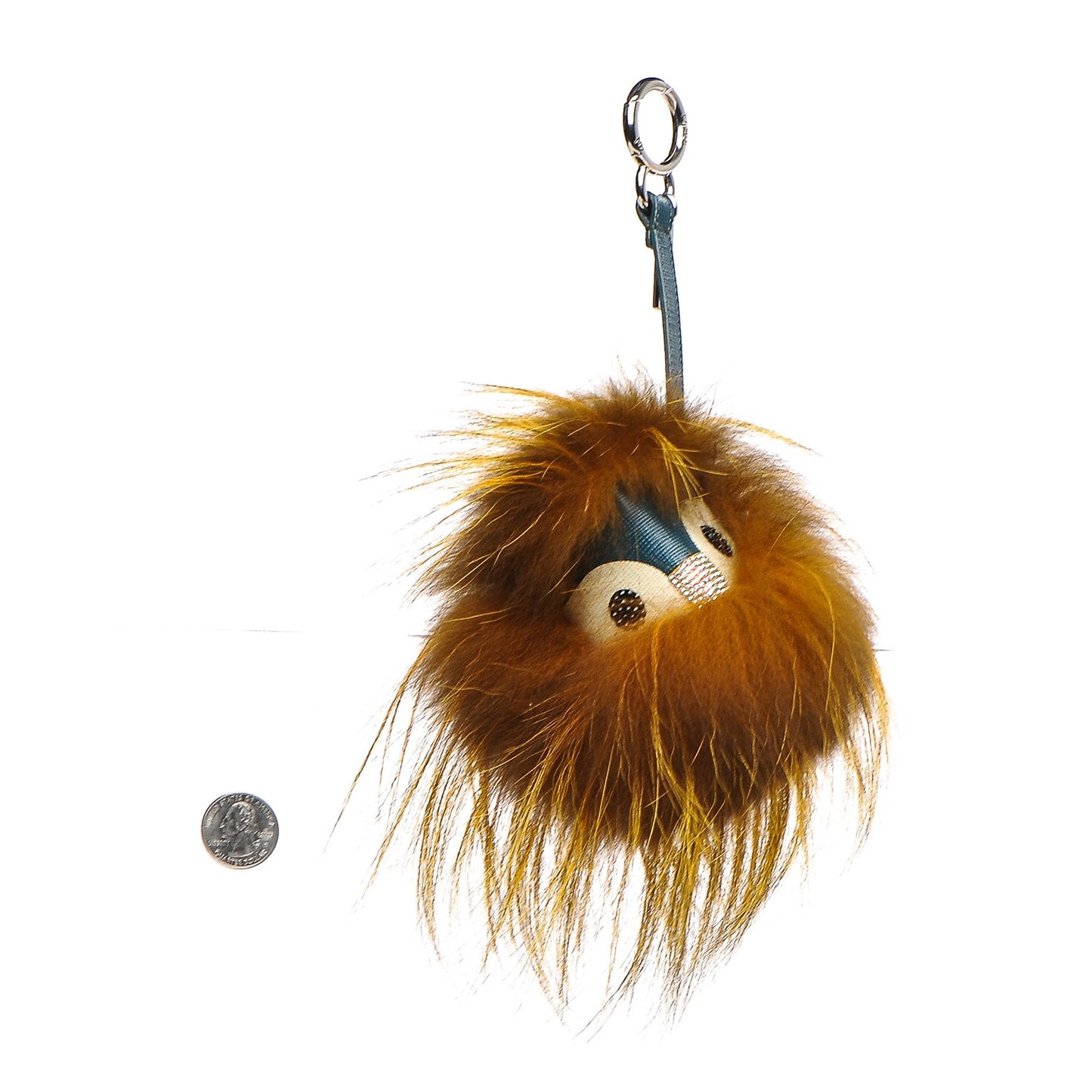 Fox Fur Vitello Lucy Junior Mini Monster Bag Bug Charm Ocean Multicolor Giallo