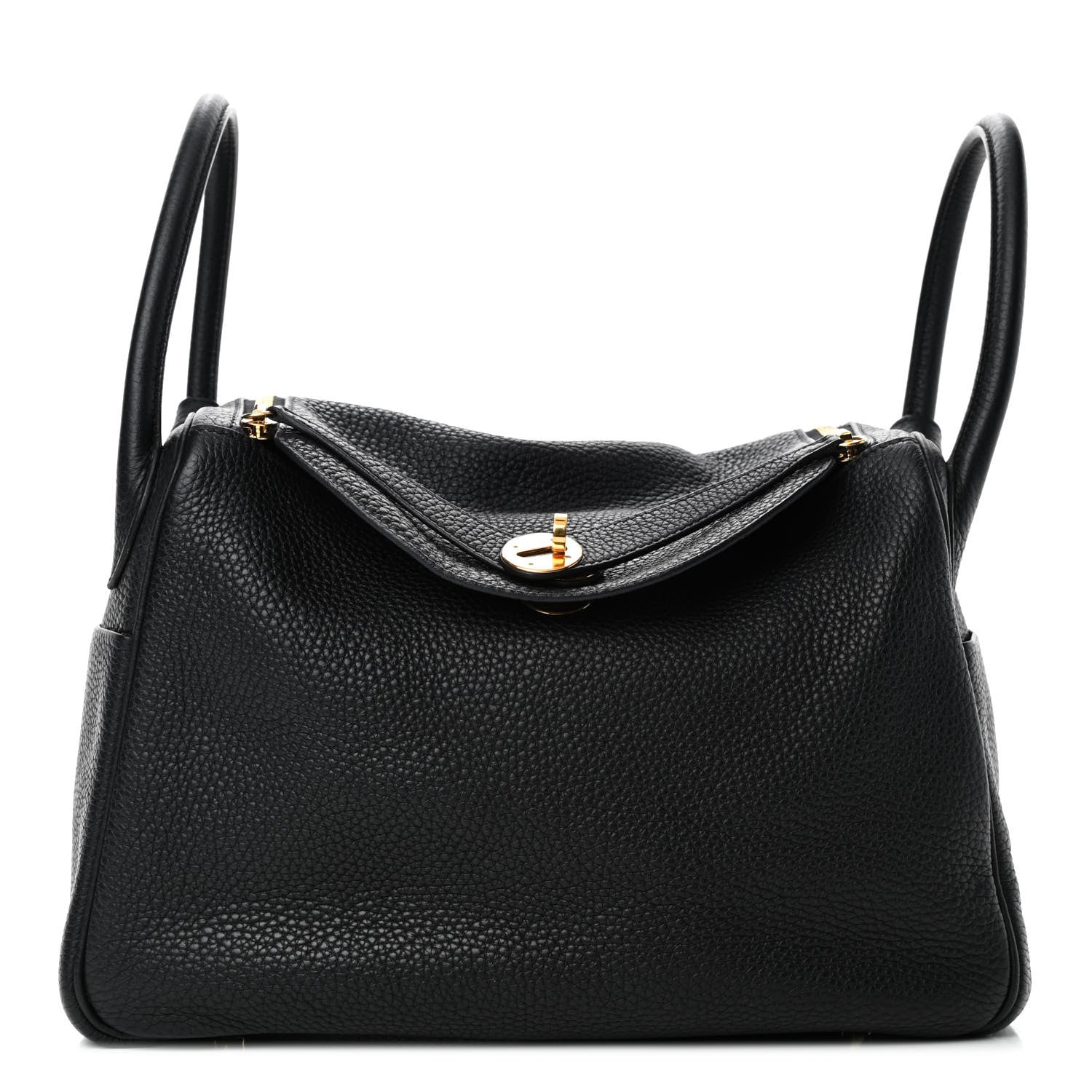 Hermes Taurillon Clemence Lindy 30 Black 1 of 4