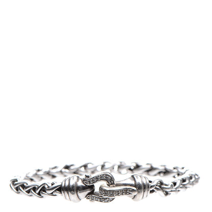 David Yurman Sterling Silver Diamond 6mm Wheat Chain Bracelet L 1 of 5