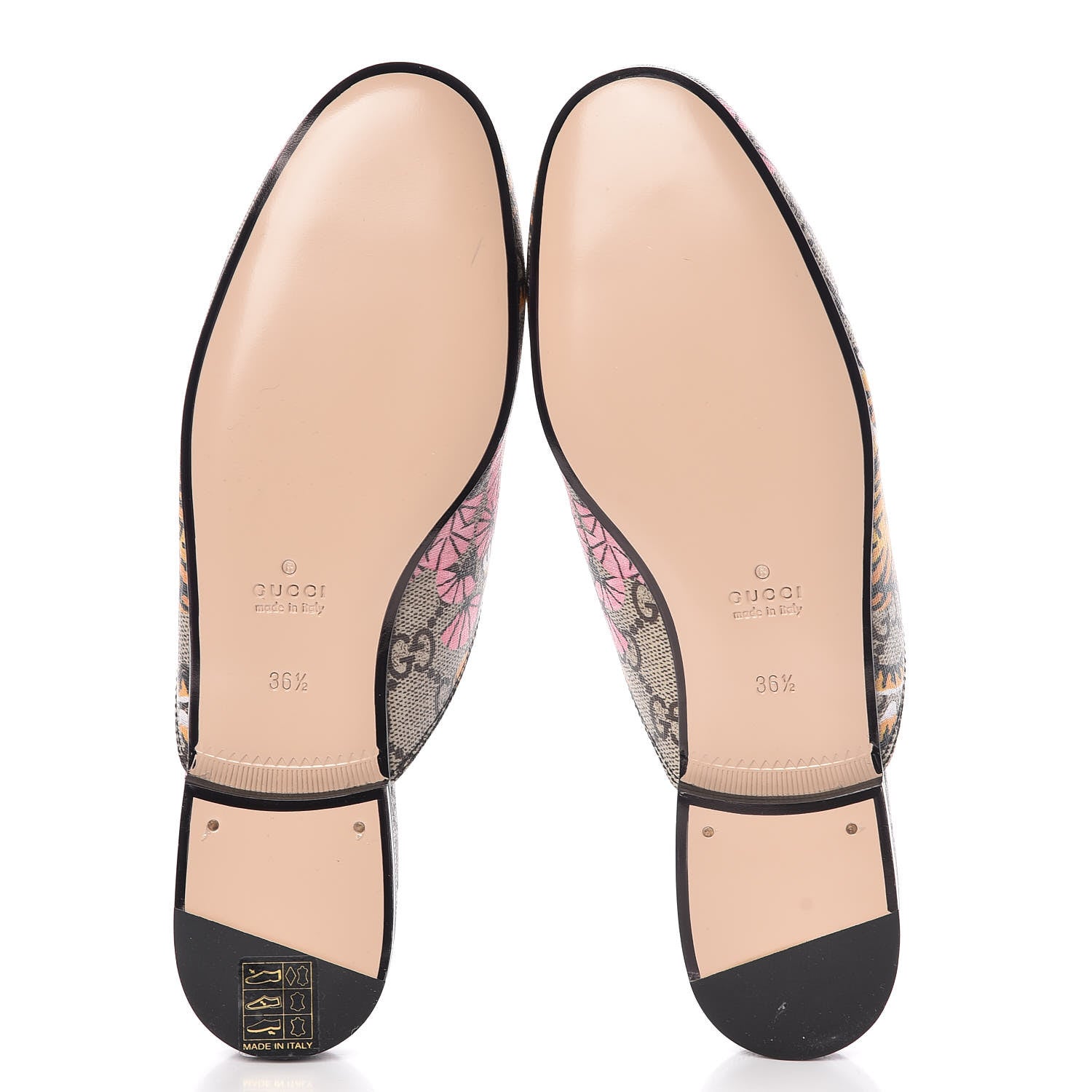 Gucci GG Supreme Monogram Bengal Womens Princetown Slippers 36.5 Beige Crop Pink 8 of 10