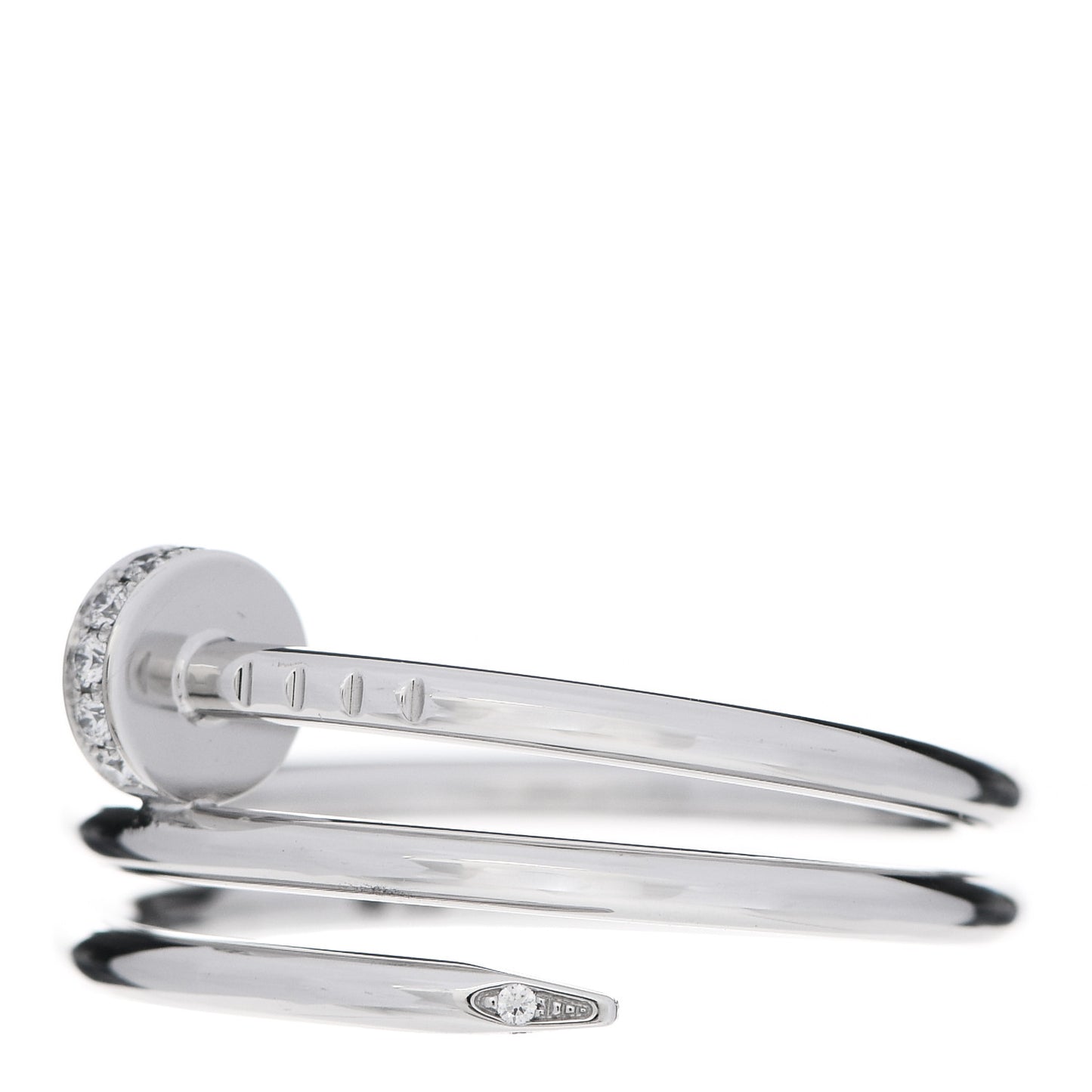 18K White Gold Diamond Double Wrap Juste Un Clou Ring 60 9