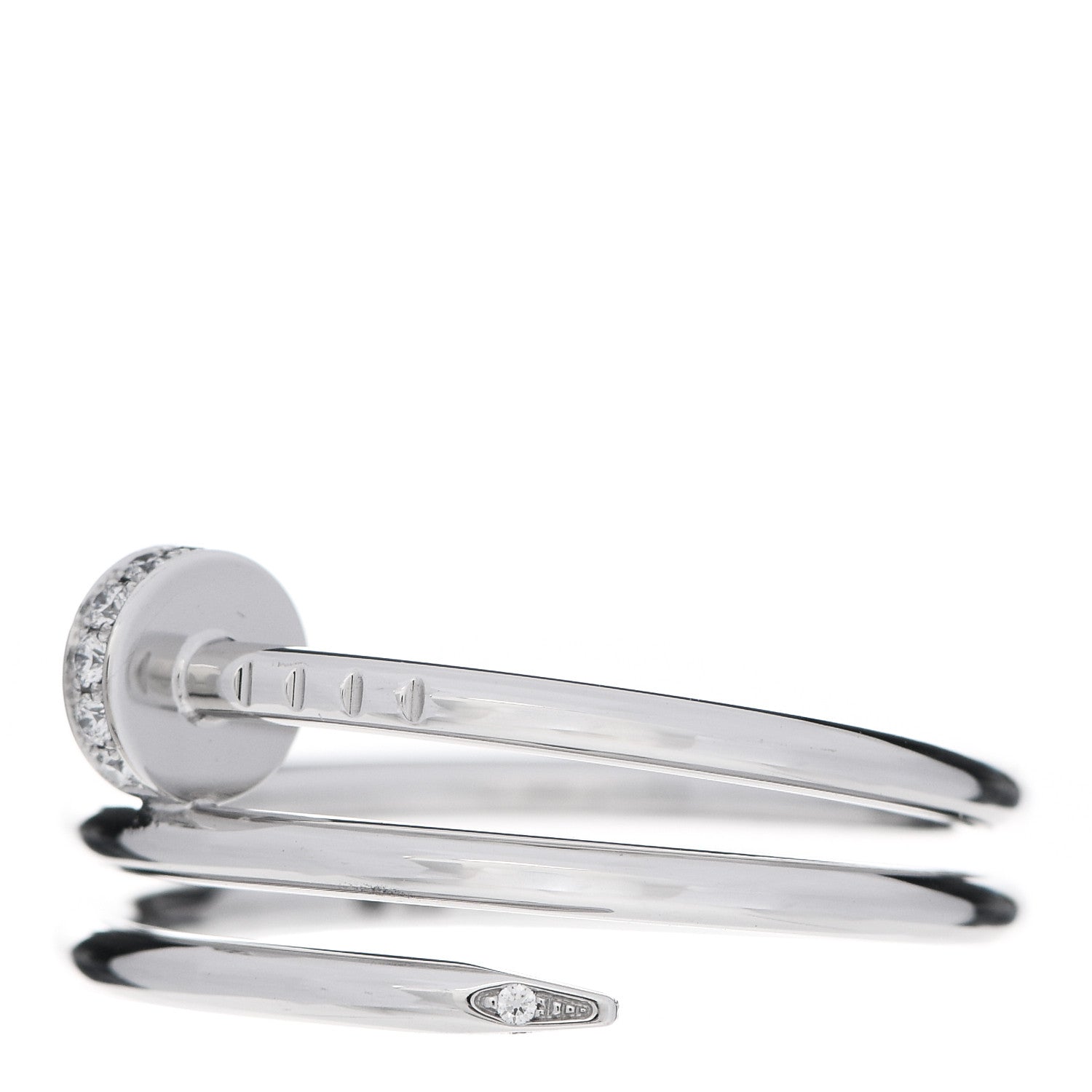Cartier 18K White Gold Diamond Double Wrap Juste Un Clou Ring 60 9 3 of 8
