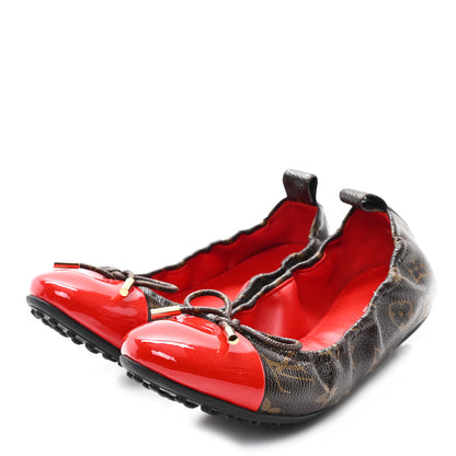 Louis Vuitton Monogram Patent Flirty Ballerina Flats 38.5 Coquelicot 4 of 11