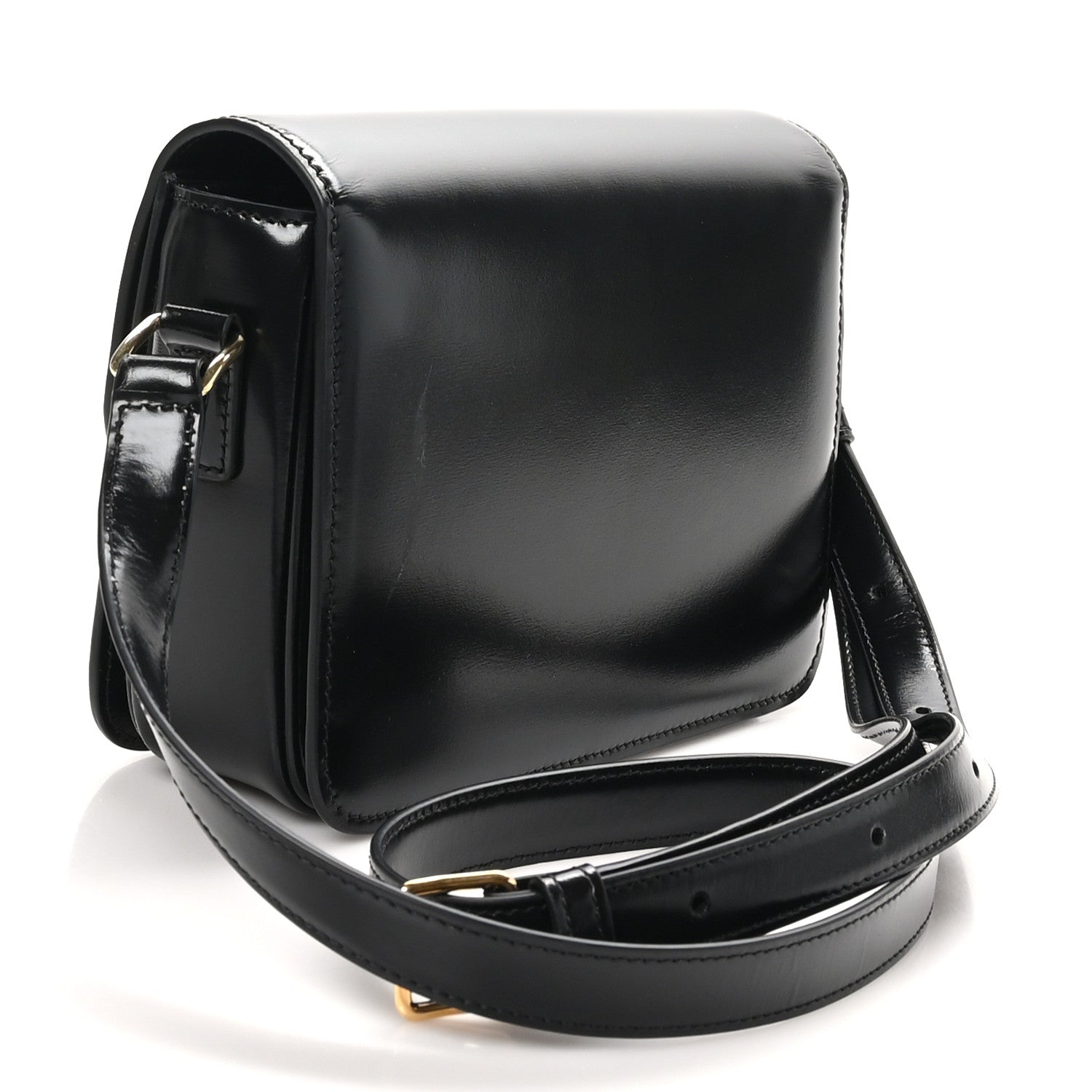 Celine Shiny Calfskin Teen Triomphe Black 2 of 10