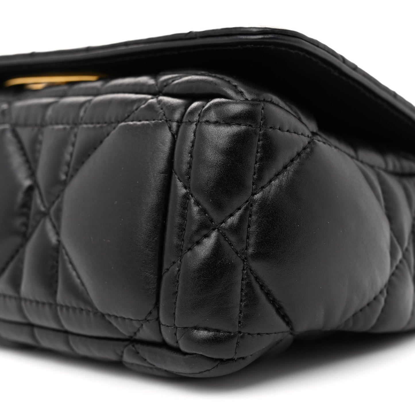 Calfskin Macrocannage Small Caro Bag Black
