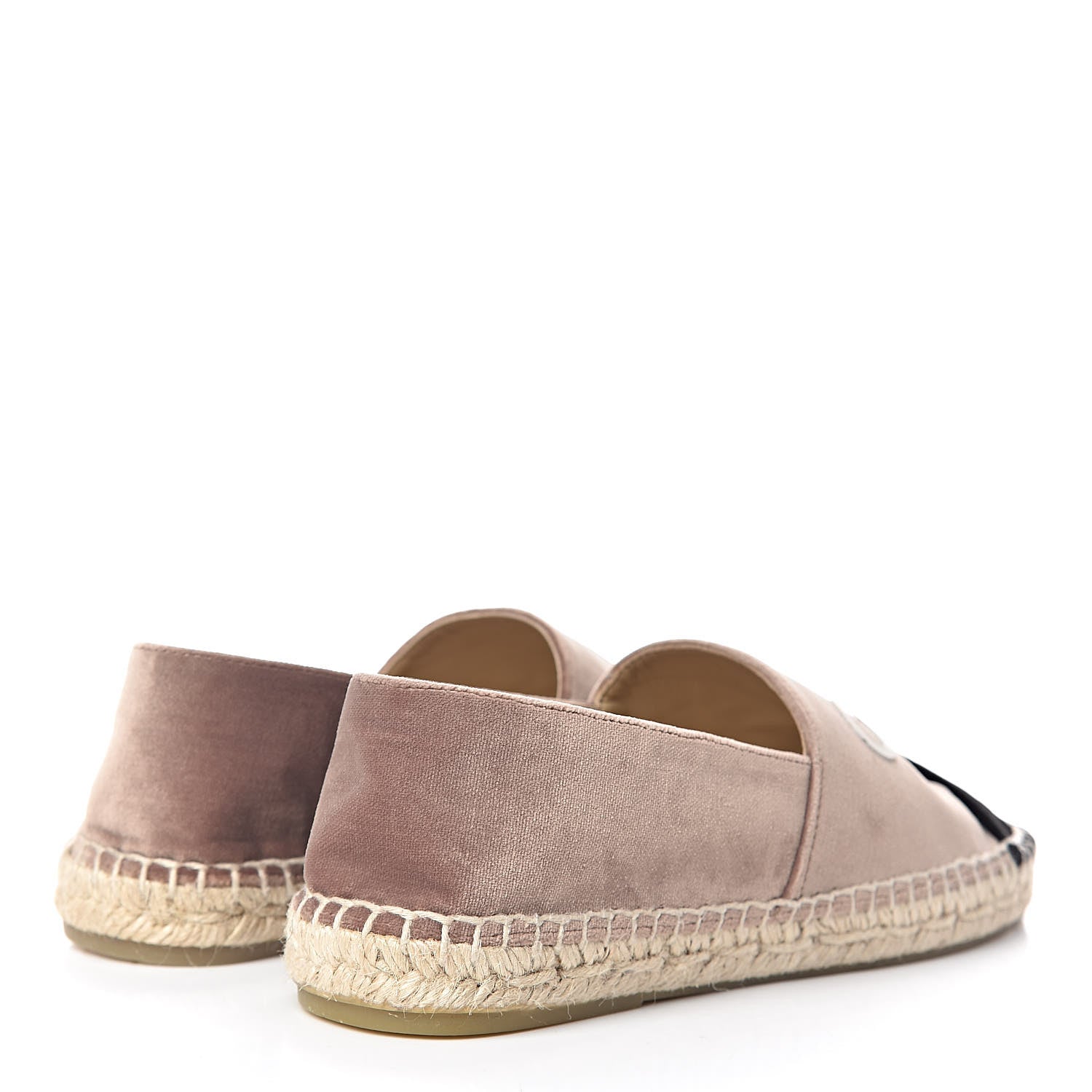 Chanel Velvet Logo Espadrilles 36 Beige Black 4 of 9