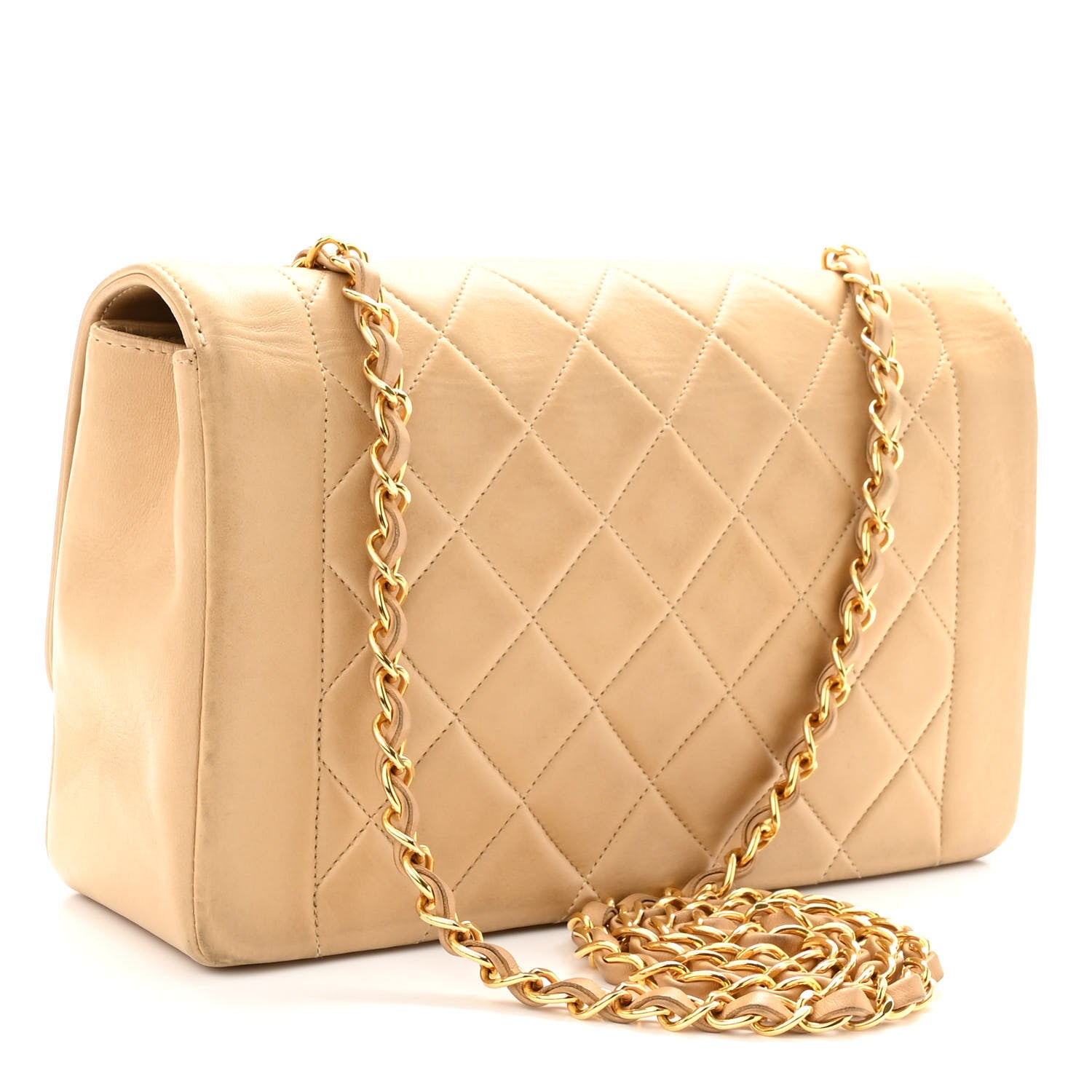 Chanel Lambskin Quilted Medium Single Flap Beige 2 of 12