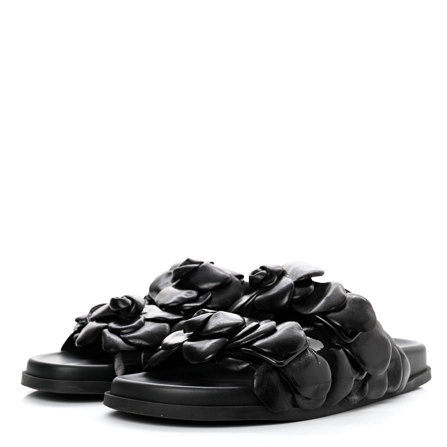 Kidskin Atelier 03 Rose Edition Double Buckle Slide Sandals 40 Black