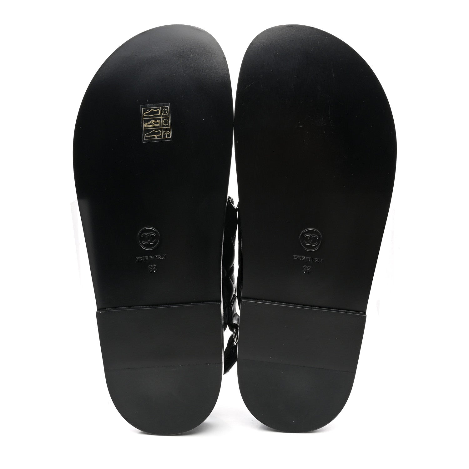 Chanel Lambskin Velcro Dad Sandals 38 Black 5 of 10