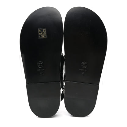 Chanel Lambskin Velcro Dad Sandals 38 Black 5 of 10