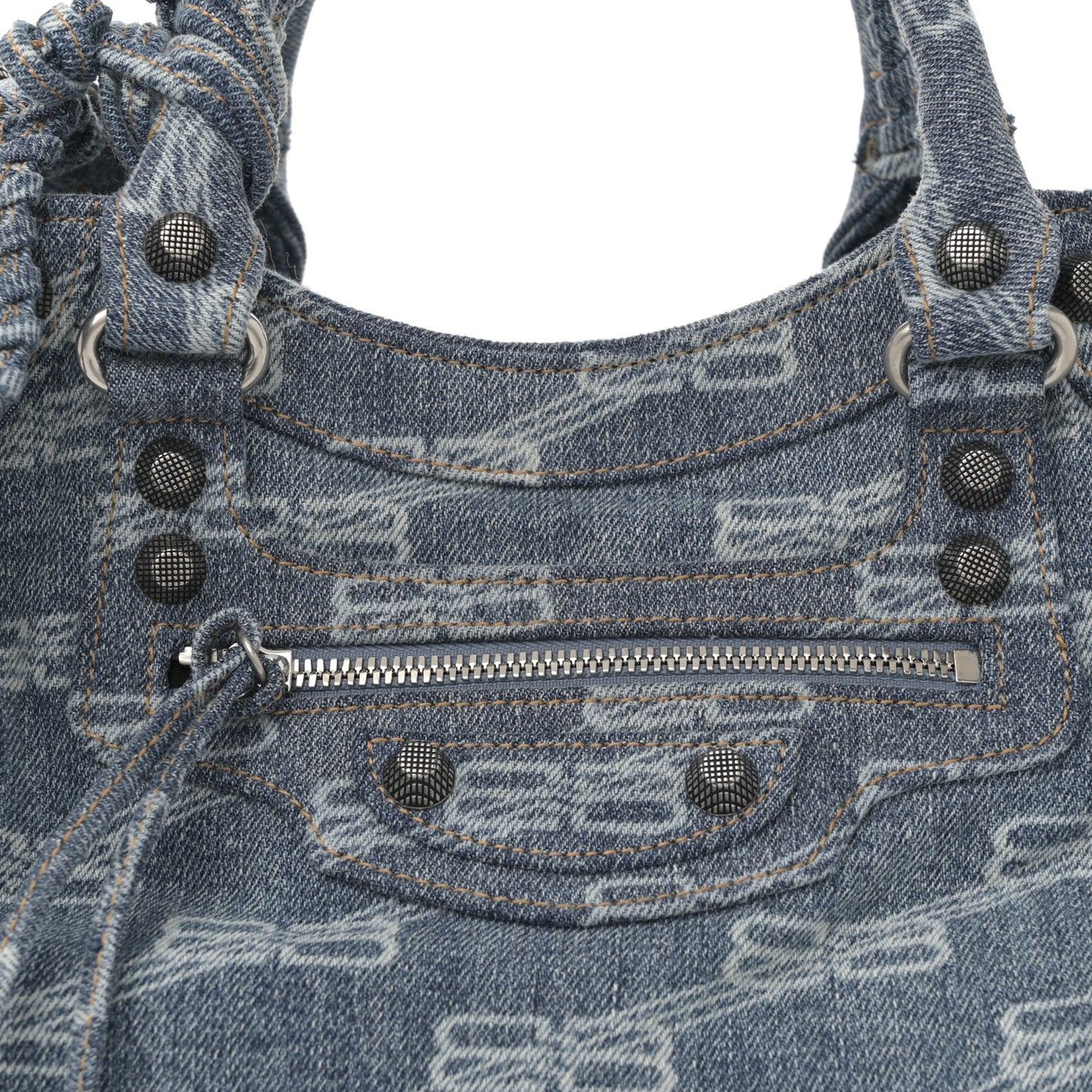 Denim BB Monogram Neo Cagole City Handbag Blue