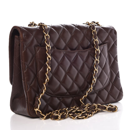 Chanel Lambskin Quilted Jumbo Single Flap Dark Brown 4 of 13