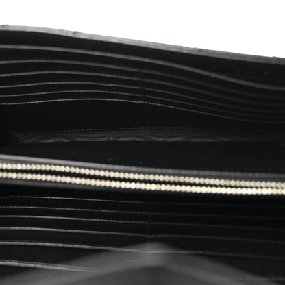 Saint Laurent Grain De Poudre Matelasse Chevron Monogram Chain Wallet Black 5 of 9